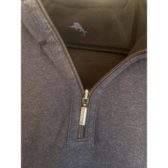Tommy Bahama Reversible Sweater Men's 1/4 zip Size 3XL Light Blue/dark Blue - Picture 5 of 5